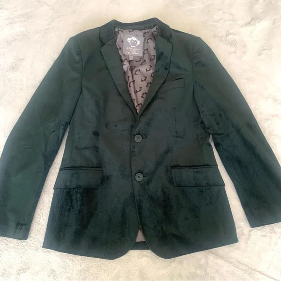 Appaman Fine Tailored Forest Velvet Suit Set Green Sz 12 Boys - Picture 2 of 16